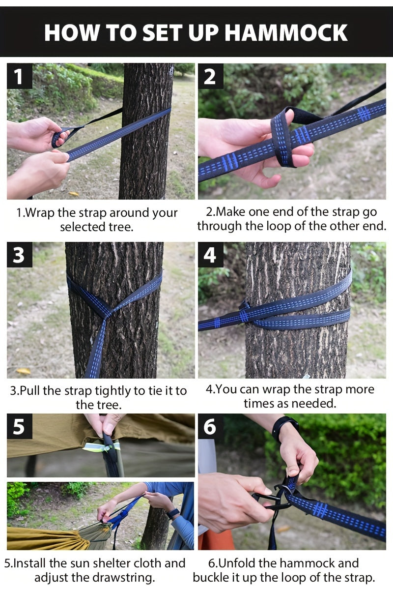 3-in-1 Outdoor Hammock | Double Sleep Rest Camping Hammock with Mosquito Net