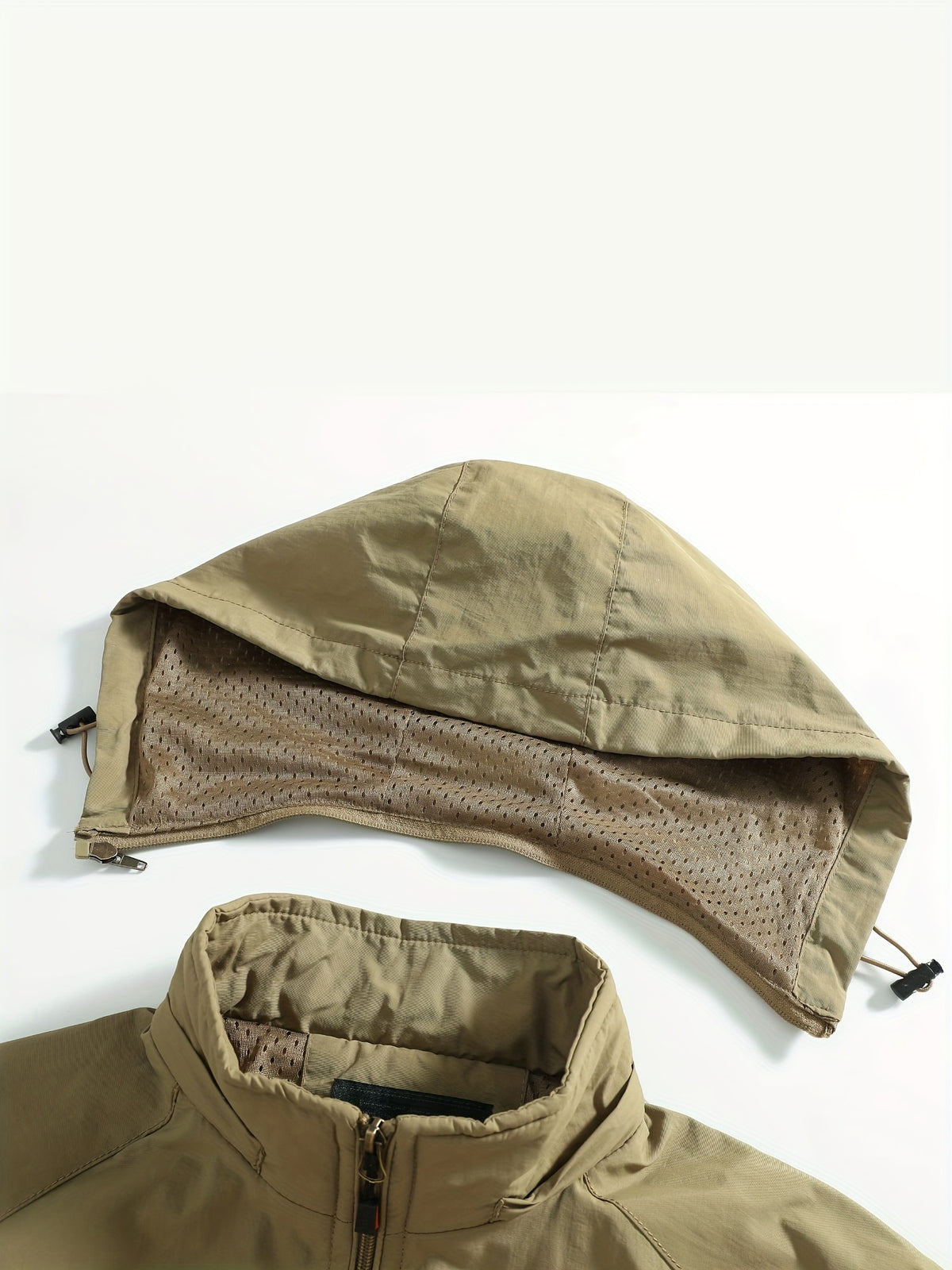 Men's Casual Zipper Pockets Detachable Hooded Windbreaker Jacket, Waterproof
