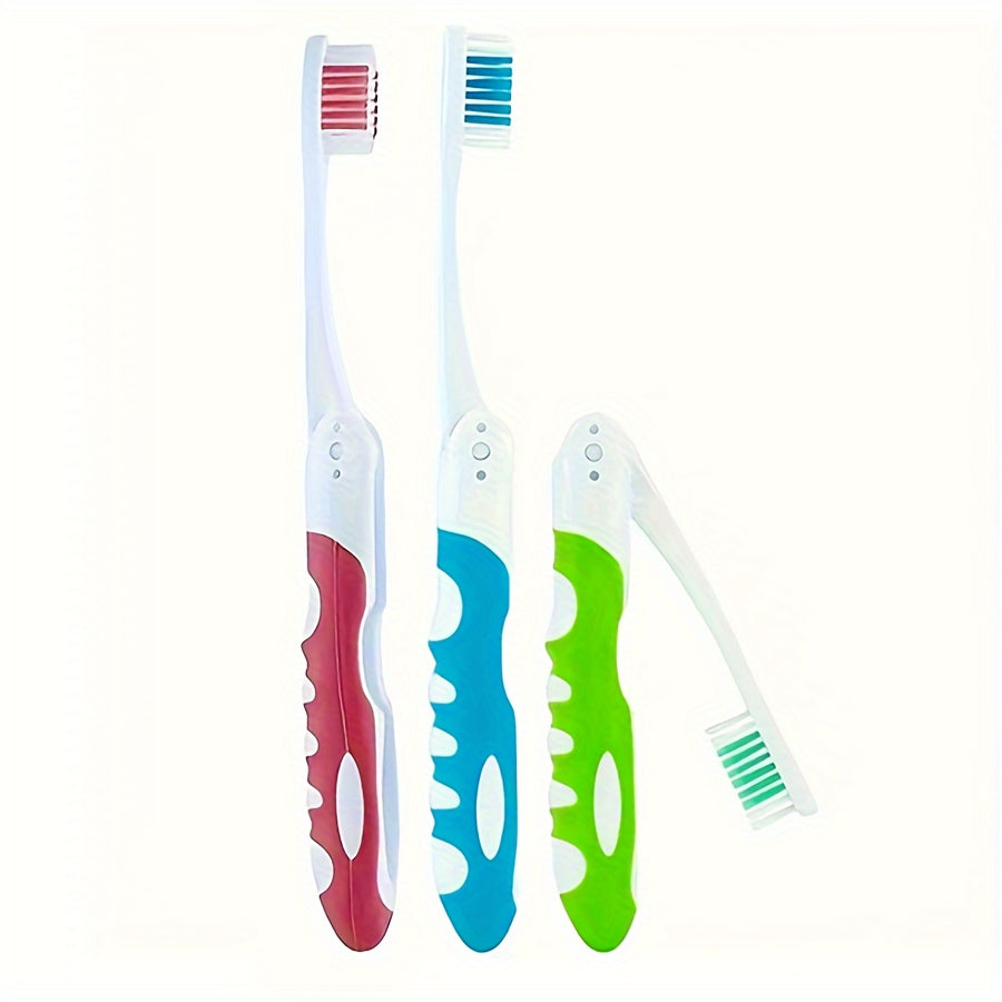 3pcs Soft Bristle Foldable Toothbrushes