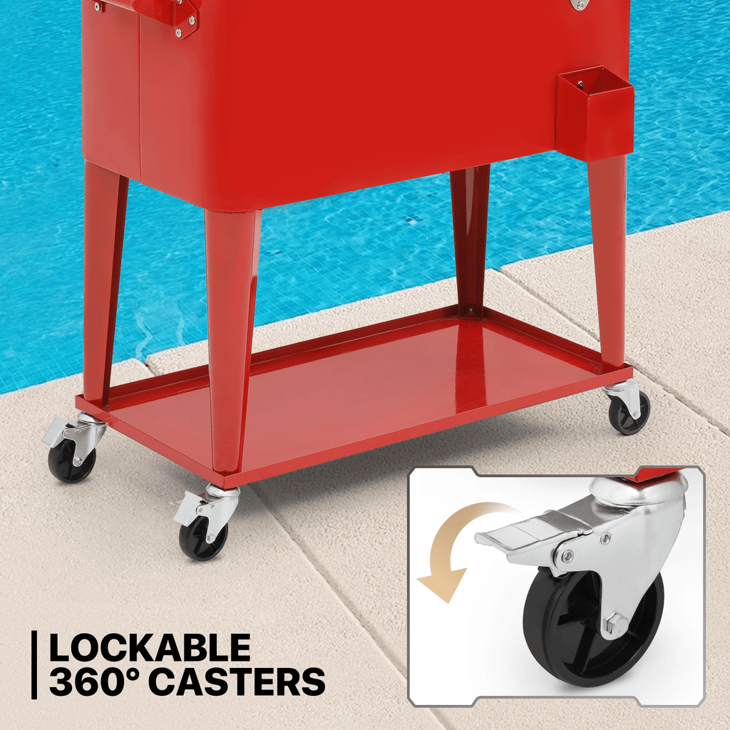 MADOG 80 Quart Rolling Ice Chest Cart