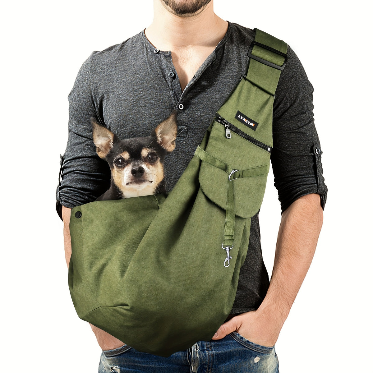 Large Capacity Pet Pal Sling Carrier - Adjustable, Lightweight, Breathable, and Comfortable