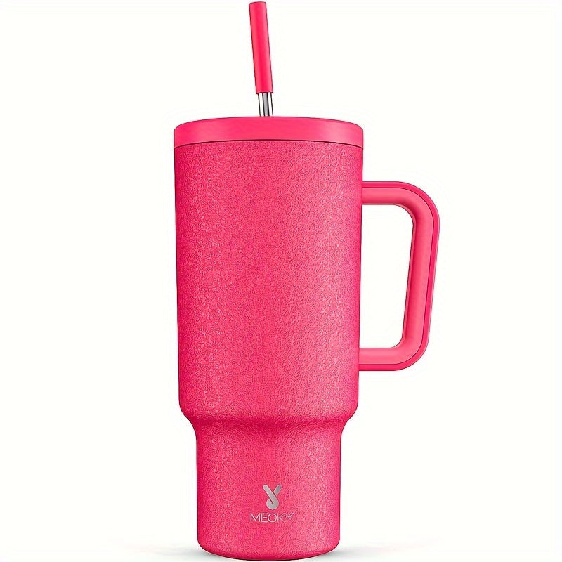 40oz Stainless Steel Tumbler With Lid And Straw - Insulated