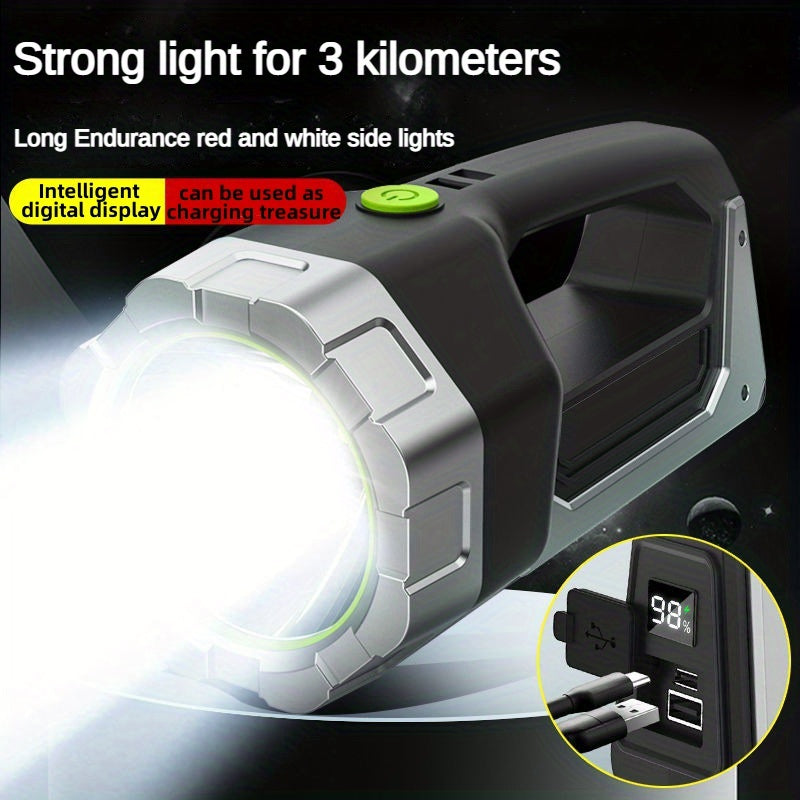 1pc High-Intensity LED Flashlight - Rechargeable