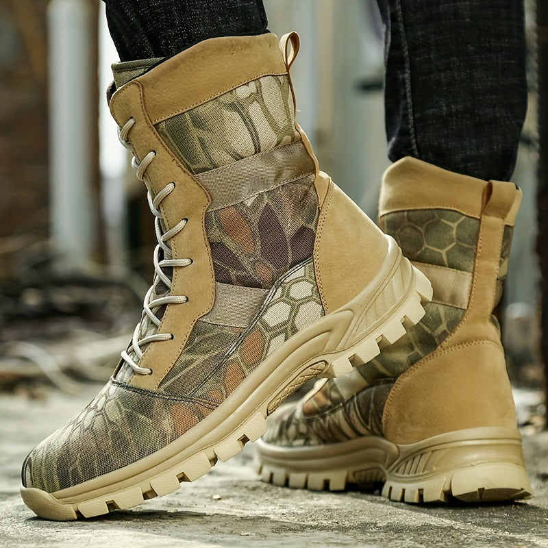 Men's Tactical Boots - Non-slip High-top Lace-up Fleece Warm Boots