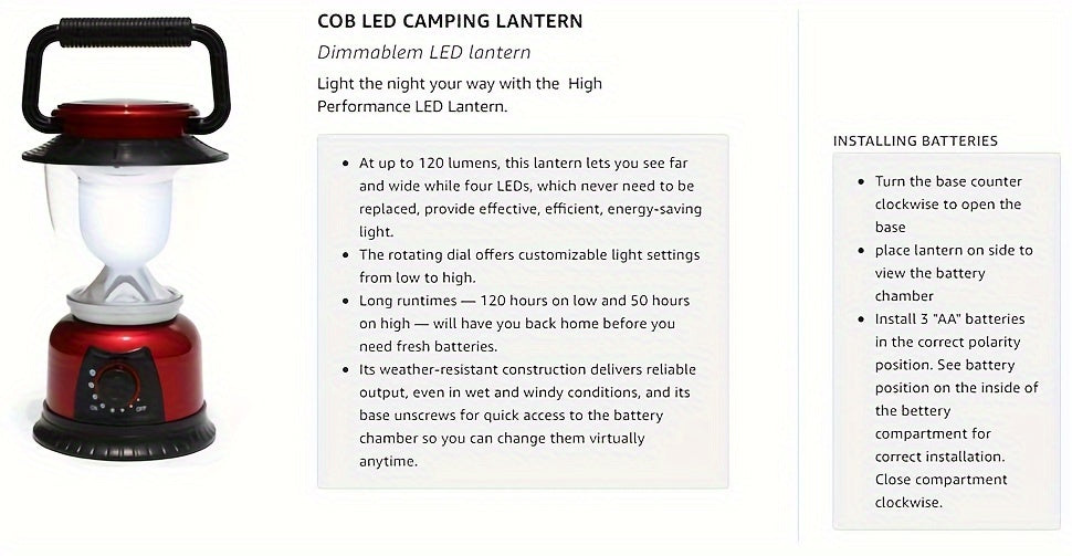 1/2/4pcs LED Lantern Dimmable Battery Powered Camping Lights