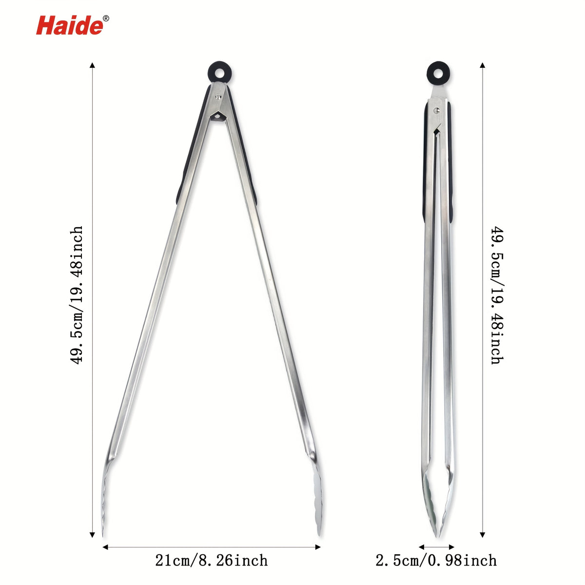 18inch Food Tongs Stainless Steel Silicone Heat Resistant