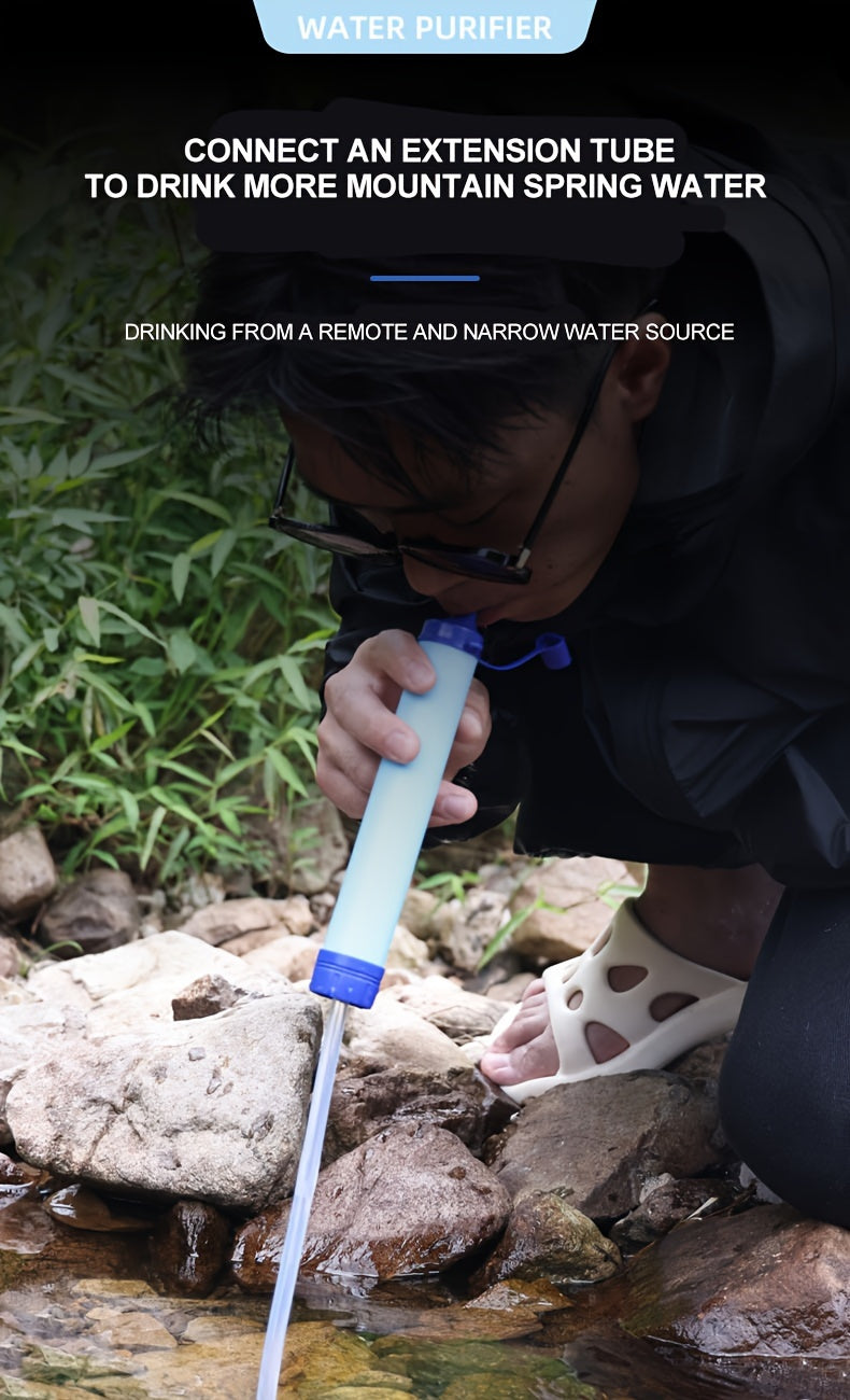 1pc Portable Outdoor Water Purifier Without/With Extend Straw