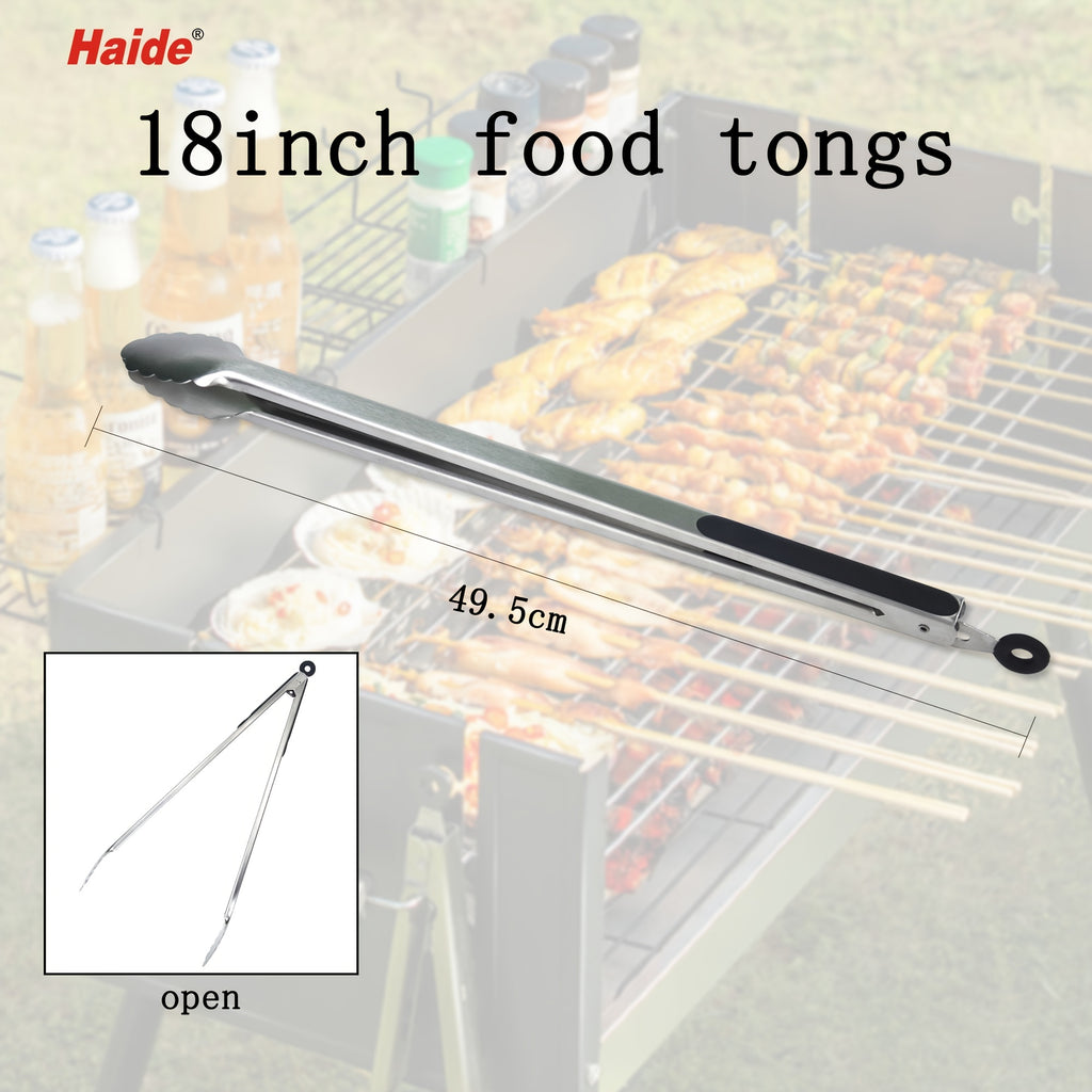 18inch Food Tongs Stainless Steel Silicone Heat Resistant