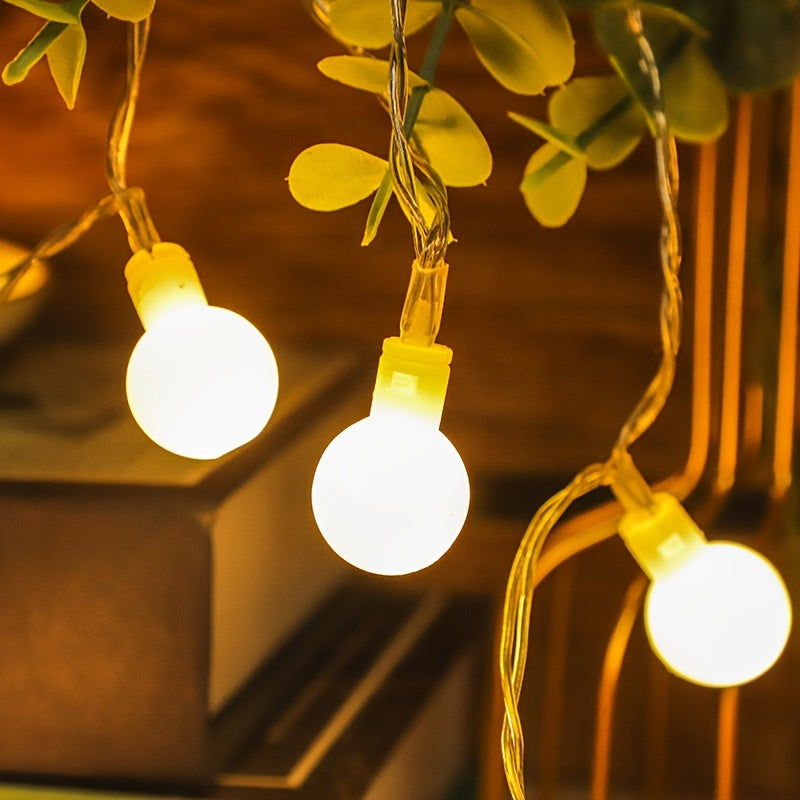 20/40/80 LED Warm White String Lights - Battery-Powered Round Globe Lights