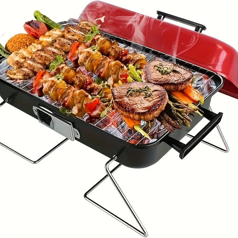 Small Portable Charcoal Barbecue Grill With Lid