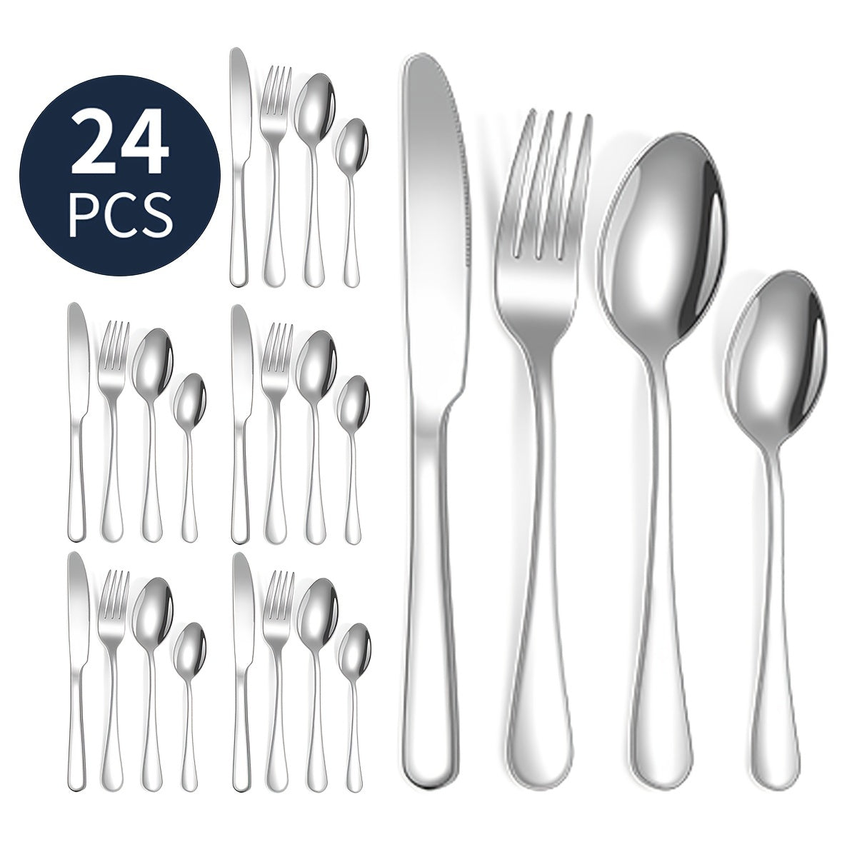 16pcs/24pcs tableware stainless steel knife, fork and spoon set