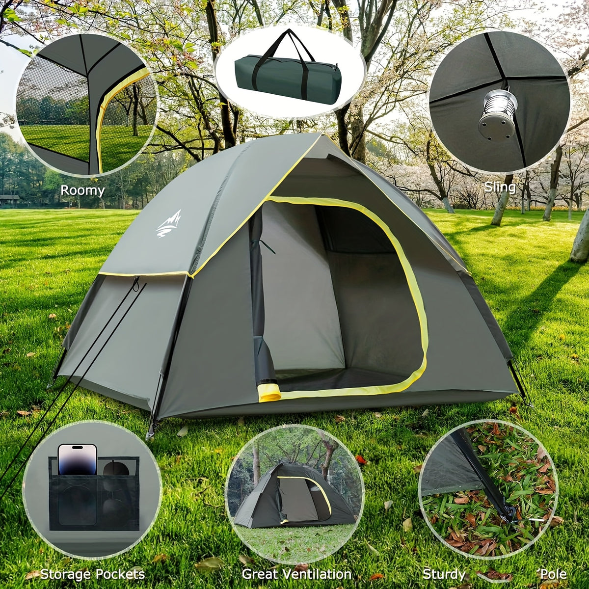 Tent for Camping, Suitable for 2 to 5 Individuals