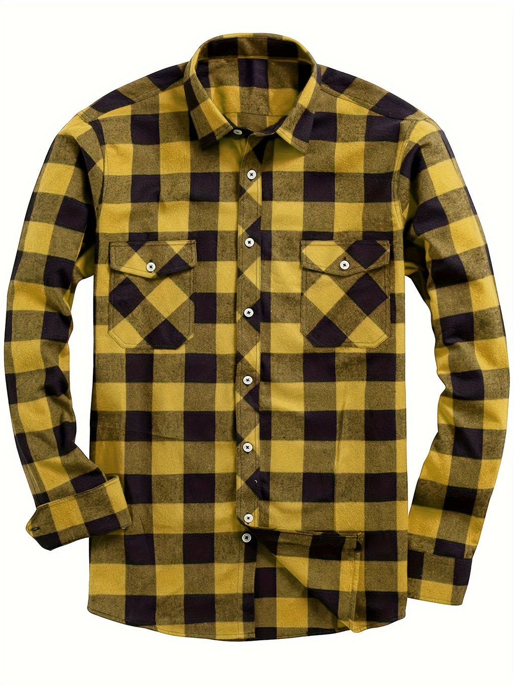 3pcs Stylish Plaid Pattern Long Sleeve Button Down Shirts