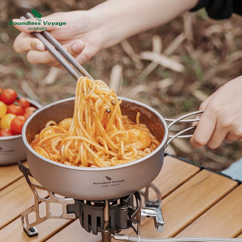 5pcs/set, Titanium Bowl And Pot Set, Foldable