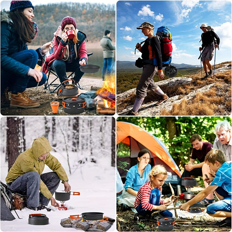 2-3 people camping portable combination pot set