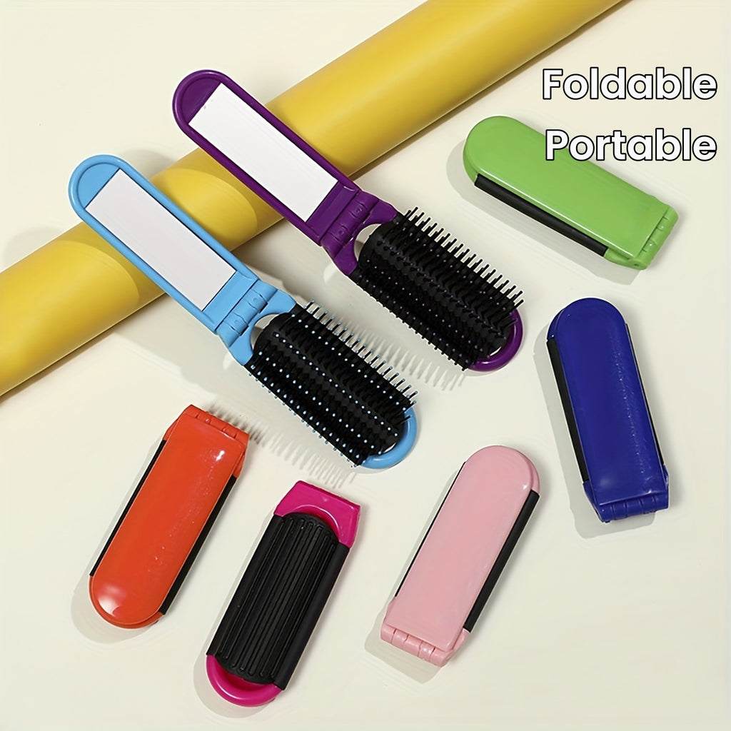 Compact Travel Hair Brush - Ultra-Portable, Foldable, Pocket-Sized