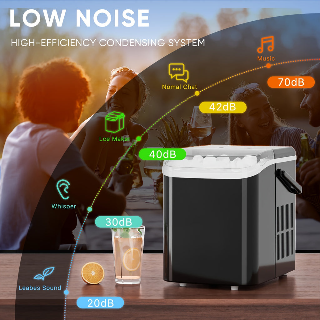 Portable Outdoor Ice Maker Countertop Low Noise One-Touch Operation