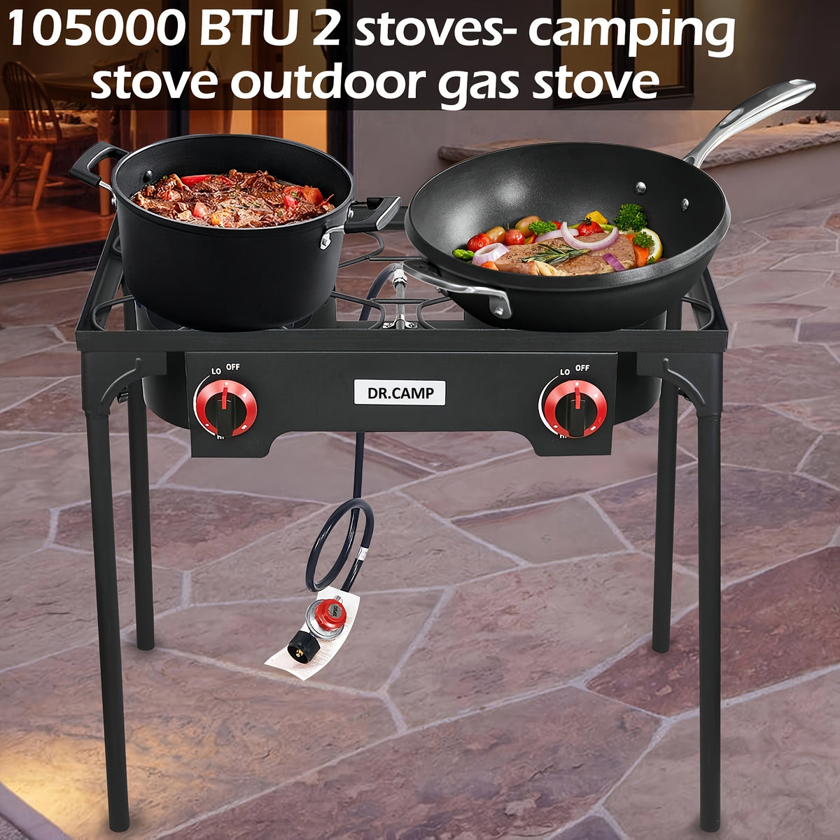 DR.CAMP 105000 BTU Power Camping Burner, Camping Stove