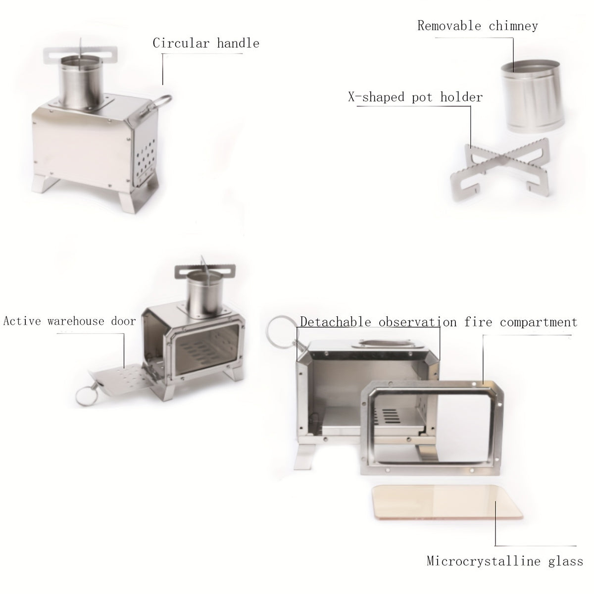 Multi-functional Portable Stainless Steel Wood Stove