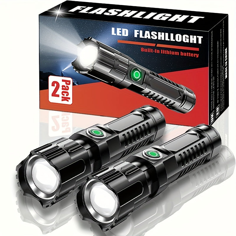 Two Ultra-Bright LED Flashlights with Three Modes