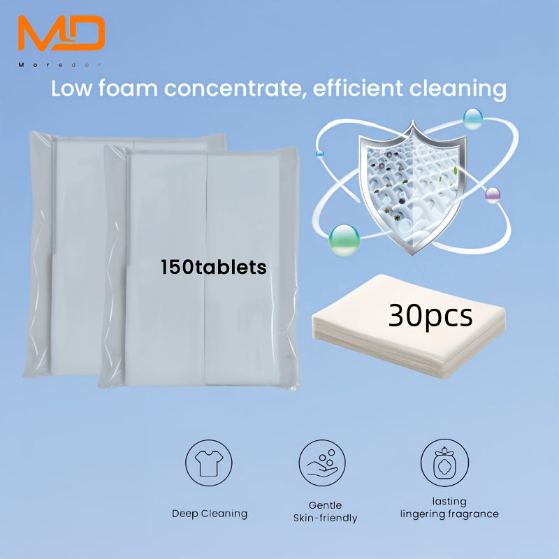 30/150/300pcs Plastic-Free Laundry Detergent Sheets Hypoallergenic