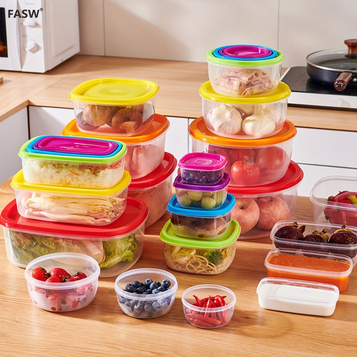 Fresh-keeping Box 4/5/6pcs Set with Lid Food Storage Container