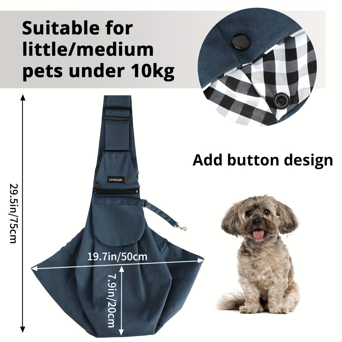 Large Capacity Pet Pal Sling Carrier - Adjustable, Lightweight, Breathable, and Comfortable