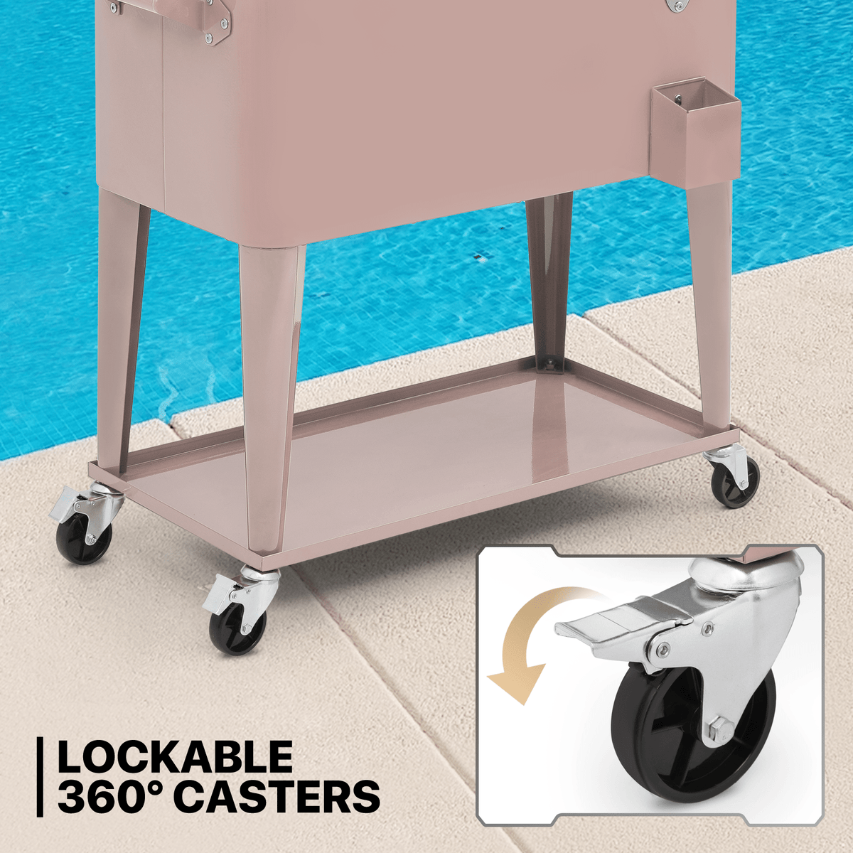 MADOG 80 Quart Rolling Ice Chest Cart