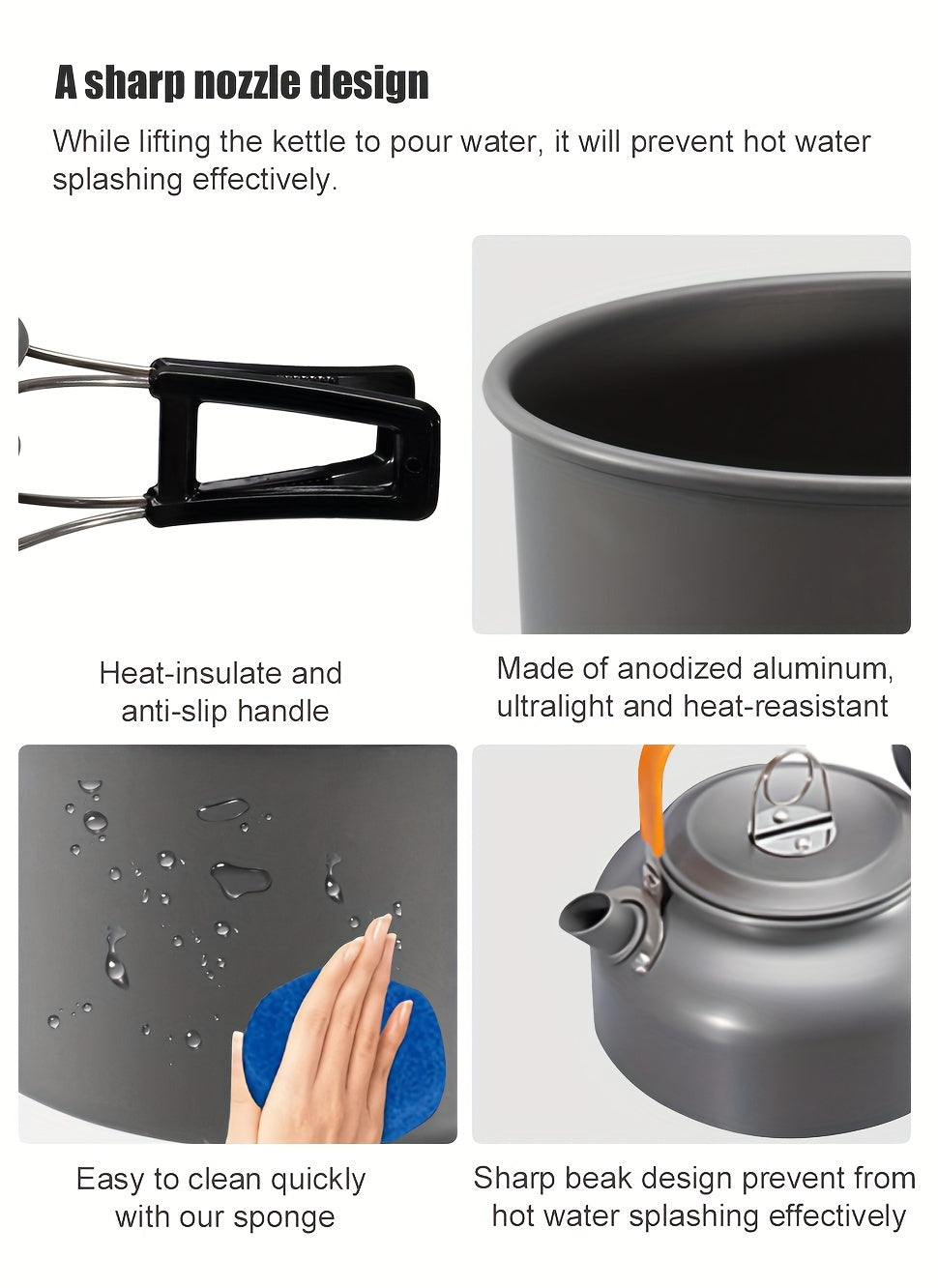 Non-stick  Foldable Camping Cookware Set,