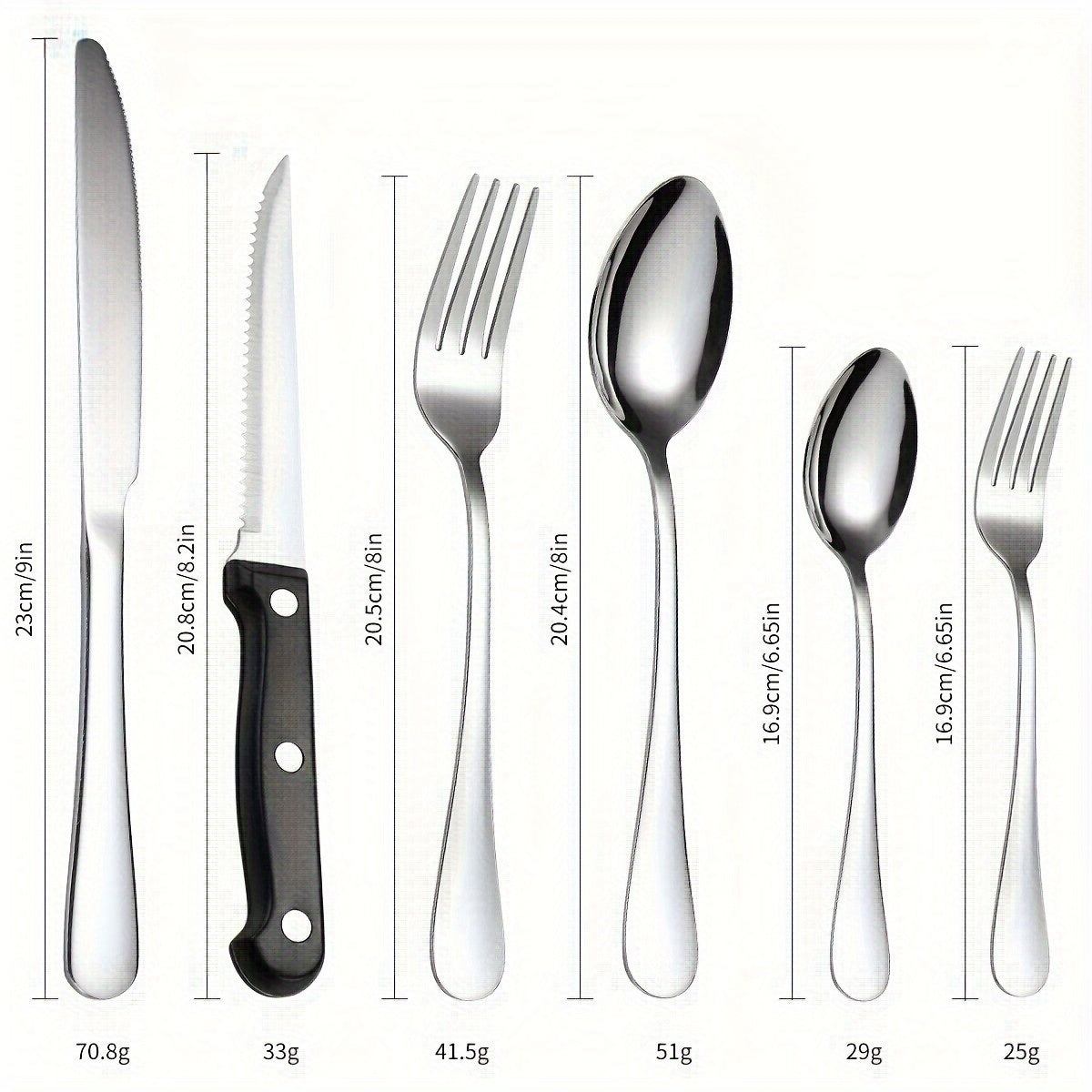 24pcs Silverware Set With Steak Knives