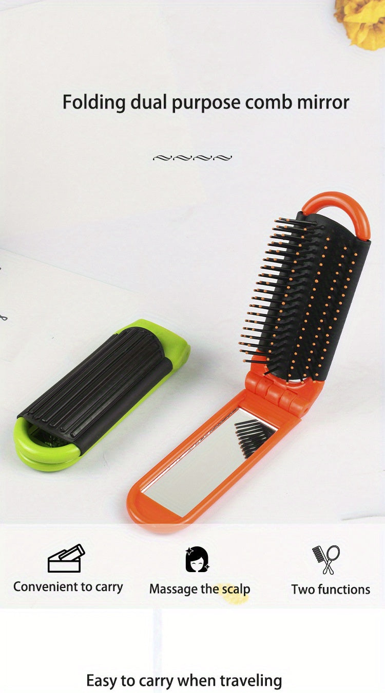 Compact Travel Hair Brush - Ultra-Portable, Foldable, Pocket-Sized