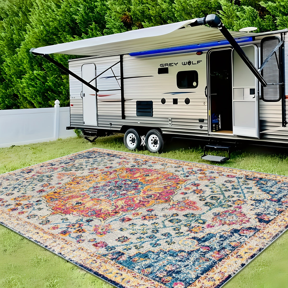 Vintage Bohemian Outdoor Camping Mat - Machine Washable