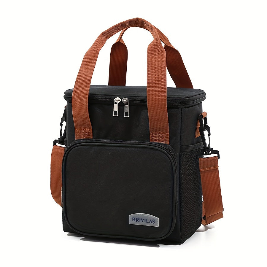 Extra-Large Oxford Cloth Multi-Layer Insulated Rectangle Satchel Bag - Water-Resistant