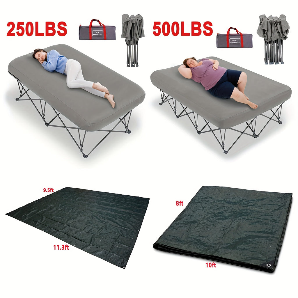 250/500LBS Extra Large capacity Heavy Duty Inflatable Bed with Carry Bag