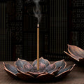 Alloy Incense Holder  Lotus Censer, Copper Golden Hollow Metal