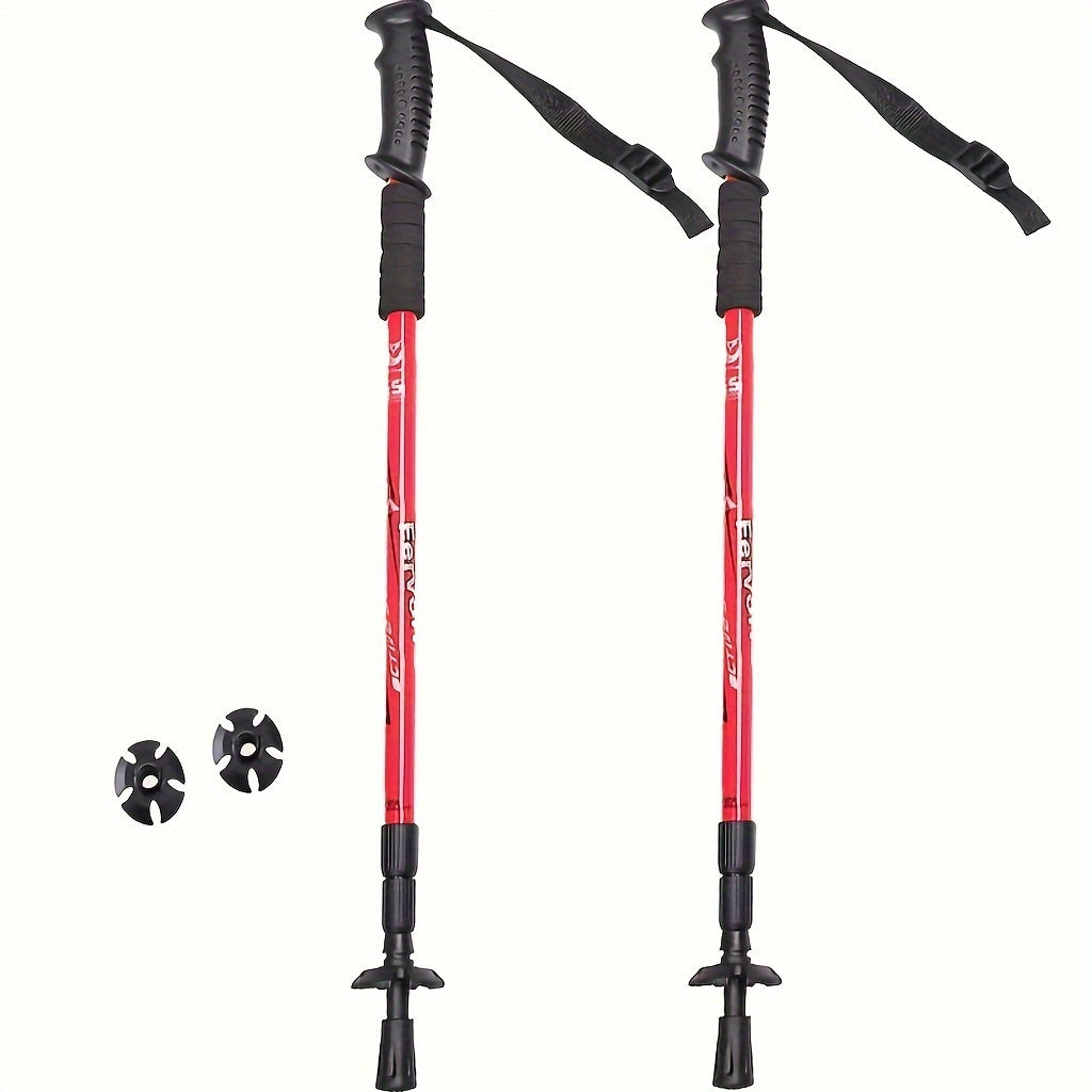 2pcs, Aluminium Alloy Telescopic Hiking Stick