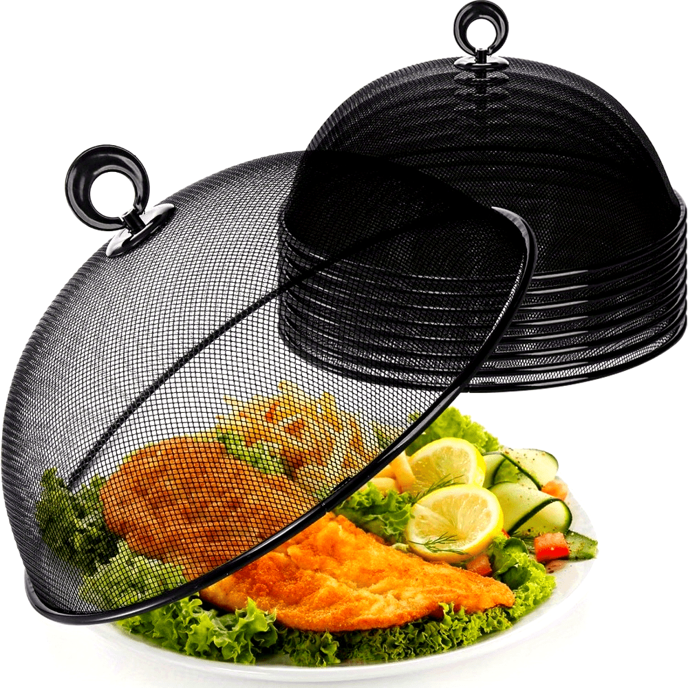 8 Pack Metal Mesh Food Cover, 10.8 Inch Outdoor Picnic Plate Serving Covers
