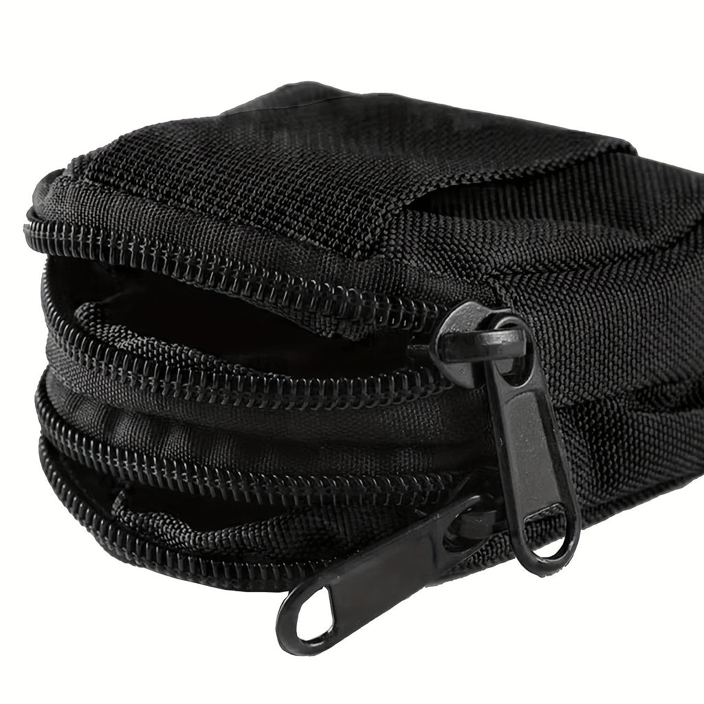 Simple Black Outdoor Fanny Bag, Men's Waist Bag