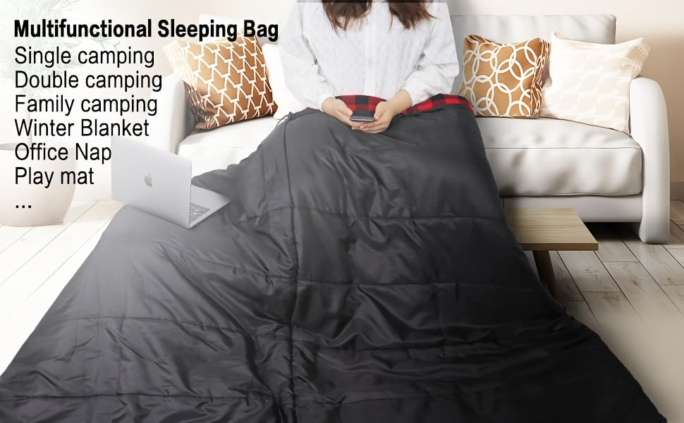 0 Degree Sleeping Bag - 100% Flannel XXL - Adults Big and Tall