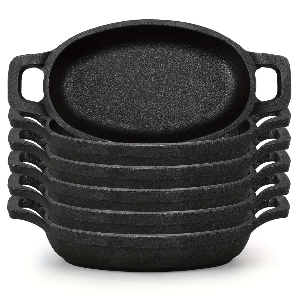 6pcs Mini Cast Iron Skillet 6 X 4''  8oz Single Serve