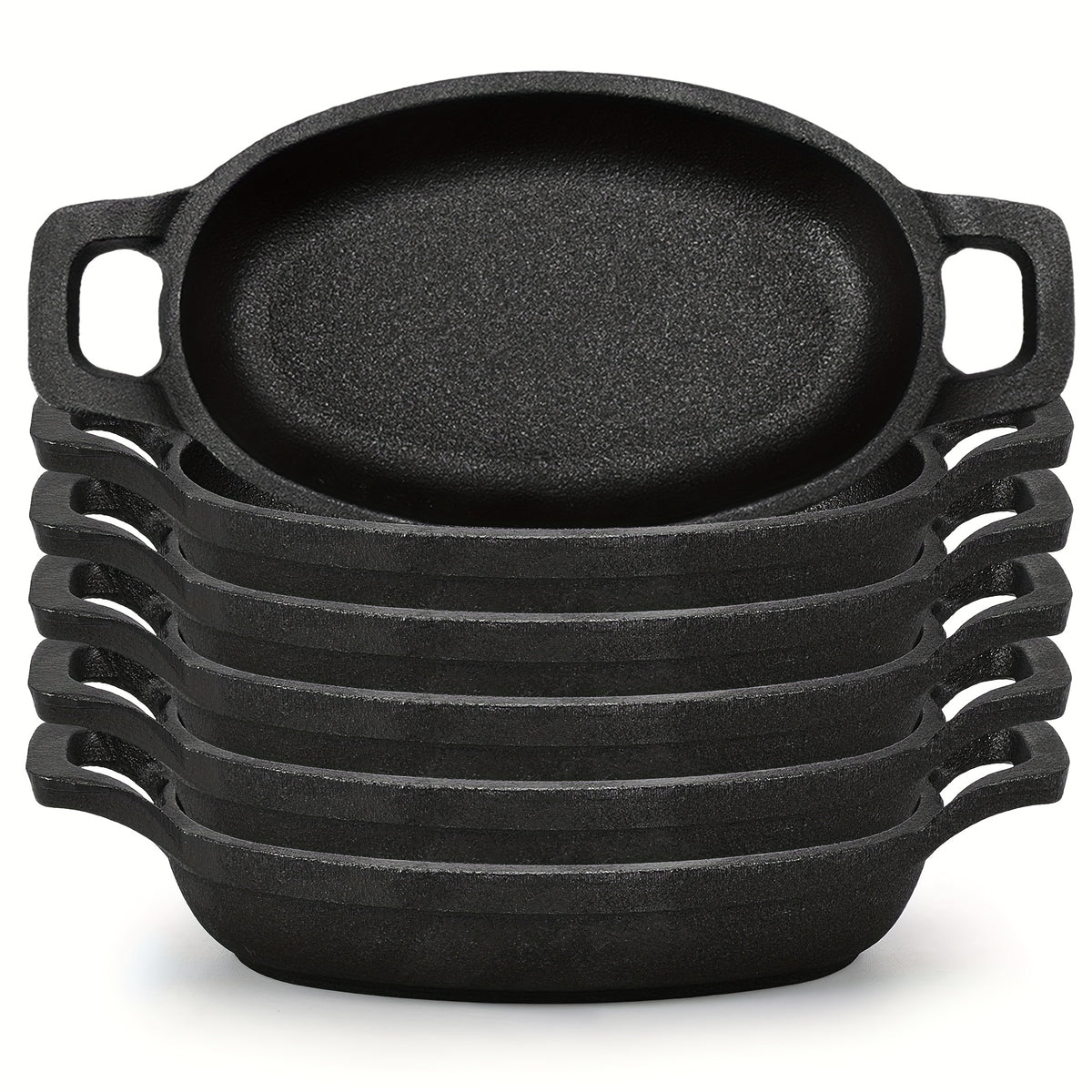 6pcs Mini Cast Iron Skillet 6 X 4''  8oz Single Serve