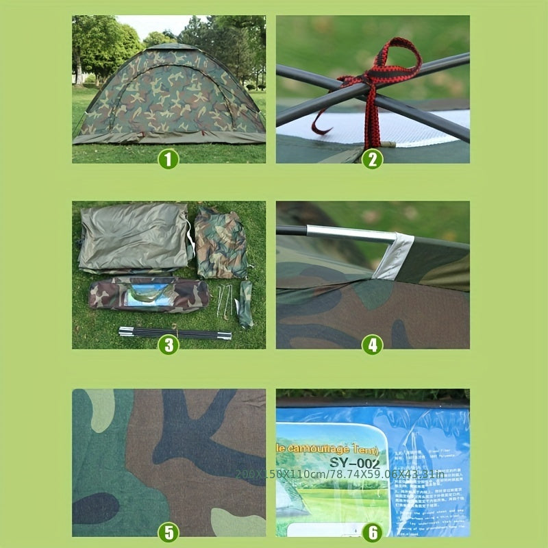 Outdoor Camping Tent, 2-Person Camouflage Tent, Waterproof