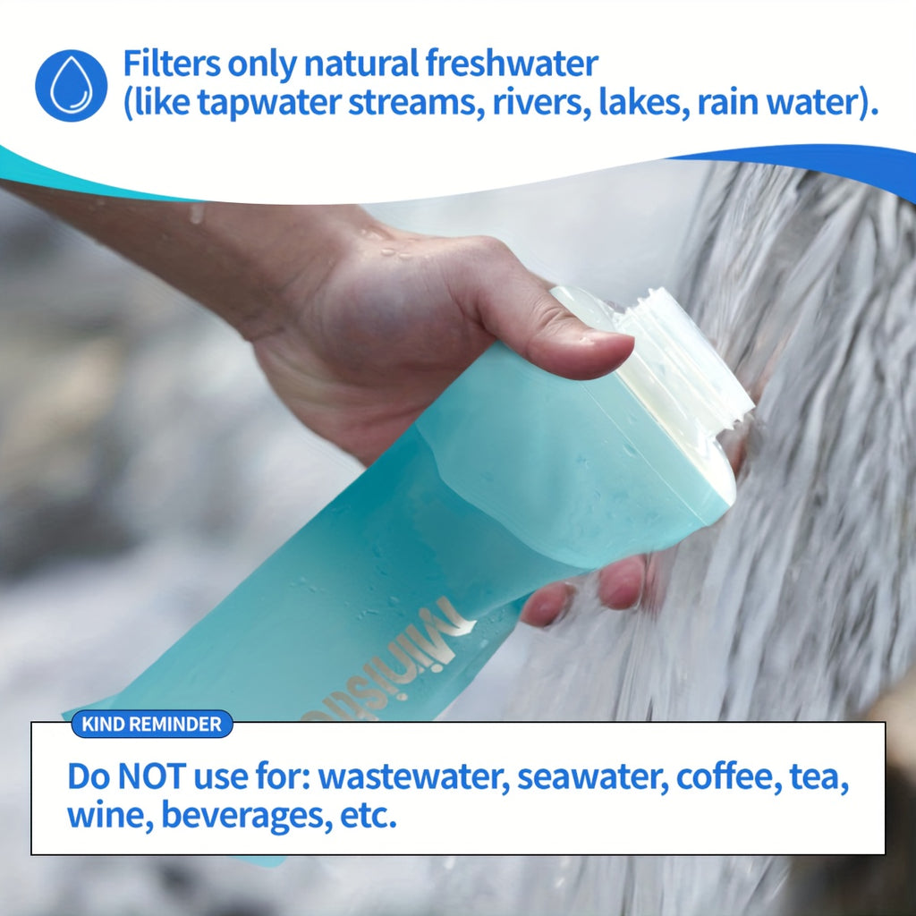 Collapsible Water Bottle with Filter Replaceable 27 oz