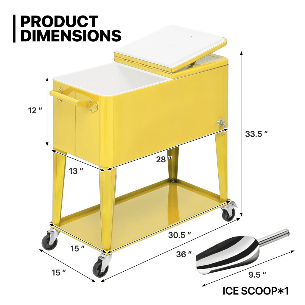 MADOG 80 Quart Rolling Ice Chest Cart
