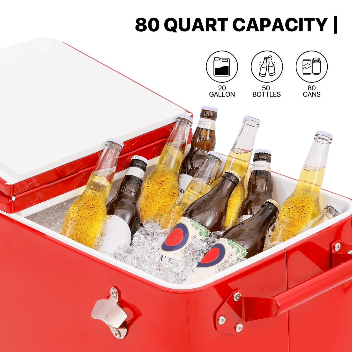 MADOG 80 Quart Rolling Ice Chest Cart