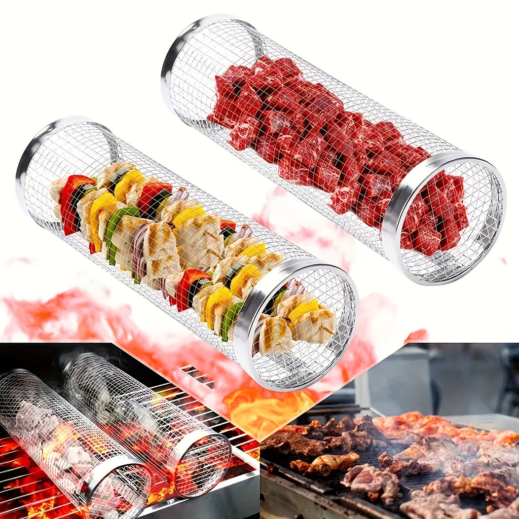 2pcs Stainless Steel Portable Barbecue Cooking Grill Net
