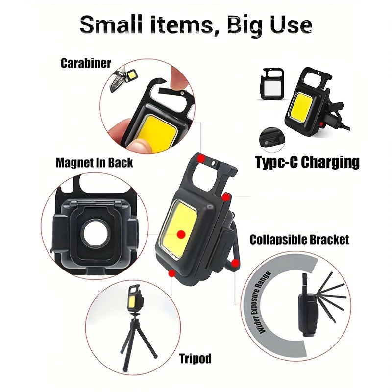 Ultra-Bright Mini LED Flashlight - Rechargeable, Compact Keychain Design