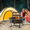 36''x28''Fire Pit, 3-in-1 Fire Pit with Two Grills, Lid, Poker, Waterproof Cover