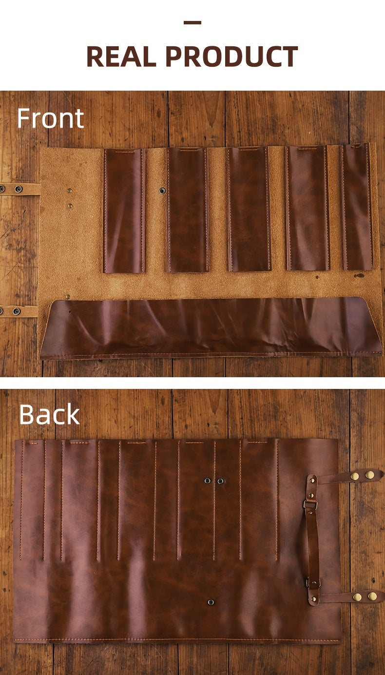 Genuine Leather Chef Knife Roll Up Bag