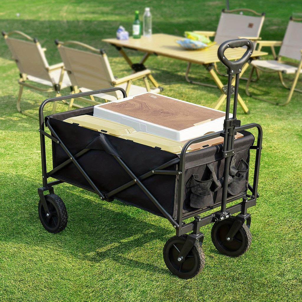 Collapsible Foldable Wagon Cart, Large Capacity with All-Terrain Wheels